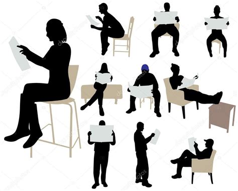 People Reading Newspaper — Stock Vector © Daraanja 68997375