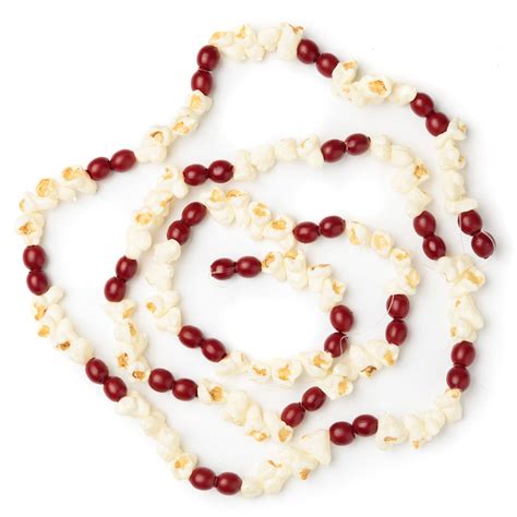 Artificial Popcorn And Cranberry Garland Christmas Garlands