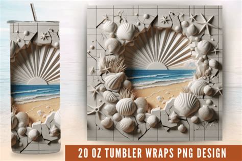 Cracked Wall Beach Sea Shells Oz Wrap Graphic By Craft Fair