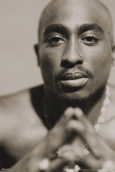 Laminated Tupac Posters 2pac Poster Face Closeup Sepia Photo 90s Hip