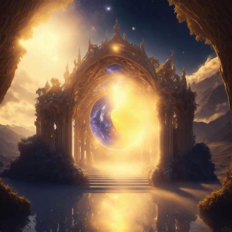 Premium Vector Mystic Place Heavenly Realistic Surreal