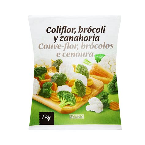 Hacendado Brocolicoliflor Y Zanahoria Congelado Paquete 1 Kg