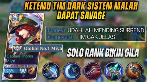 Solo Rank Ketemu Tim Gak Jelas Gunakan Build Miya Critical Auto Savage