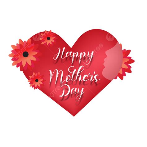 Happy Mother Day Vector Png Images Happy Mother Day Holiday With Red