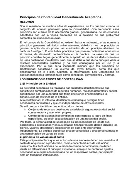 Principios De Contabilidad Generalmente Aceptados