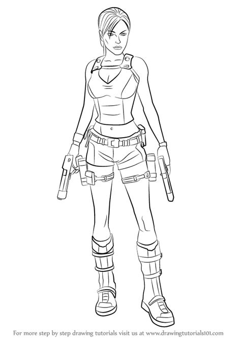 Learn How To Draw Lara Croft Characters Step By Step Drawing Tutorials