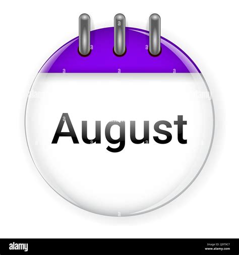 Circle 3d Calendar August Stock Vector Image And Art Alamy