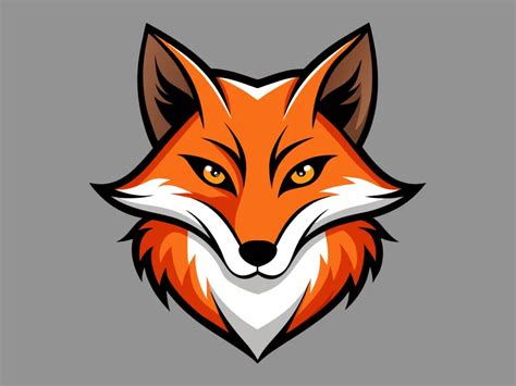 Cartoon Red Fox Head Logo Template PNG Vector In SVG PDF AI CDR Format