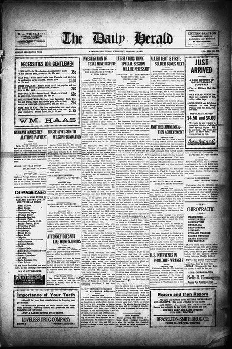 The Daily Herald (Weatherford, Tex.), Vol. 22, No. 315, Ed. 1 Wednesday