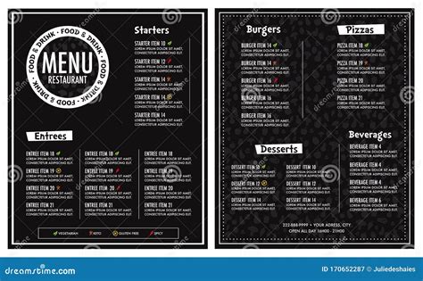 Restaurant Menu Modern Design Layout Cartoon Vector | CartoonDealer.com ...