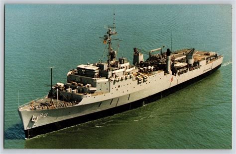 Postcard Us Navy Ship Uss Plymouth Rock Lsd 29 United States