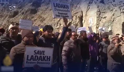 Tensions In Ladakh Protests Against Modi Govt