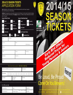 Fillable Online Burtonalbionfc Co Season Tickets Application