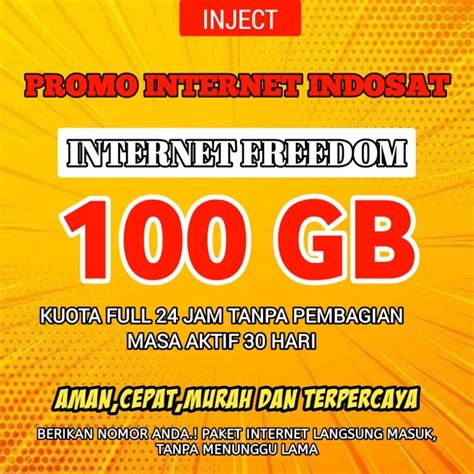 Jual PROMO INTERNET INDOSAT FREEDOM 100GB KOUTA BERLAKU NASIONAL MASA