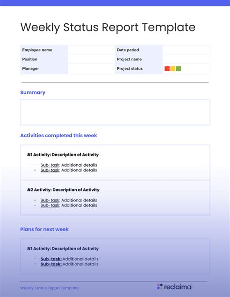 Weekly Status Reports For Teams Free Template Reclaim