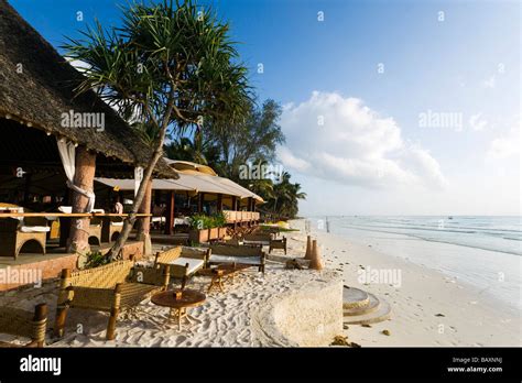 Empty Beach Restaurant The Sands At Nomad Diani Beach Kenya Stock