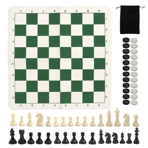 Omabeta Ensemble de jeu d échecs Jeu de dames d échecs portable pour