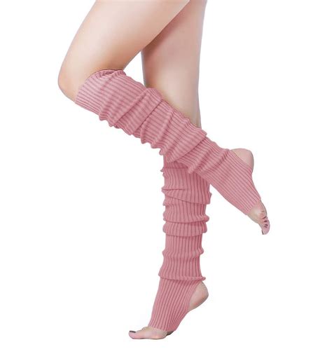 V28 Long Leg Warmer Womenas Men 80s Party Ribbed Knit Dance Sports