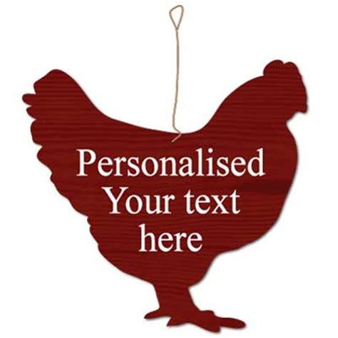 Jaf Graphics Personalised Chicken Shaped Plaque Sign