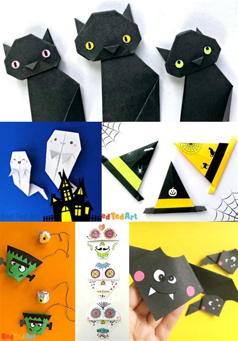 Halloween Origami - Easy Paper Folding for Kids - Red Ted Art - Kids Crafts