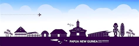 Premium Vector Papua New Guinea Travel Destination Vector Illustration