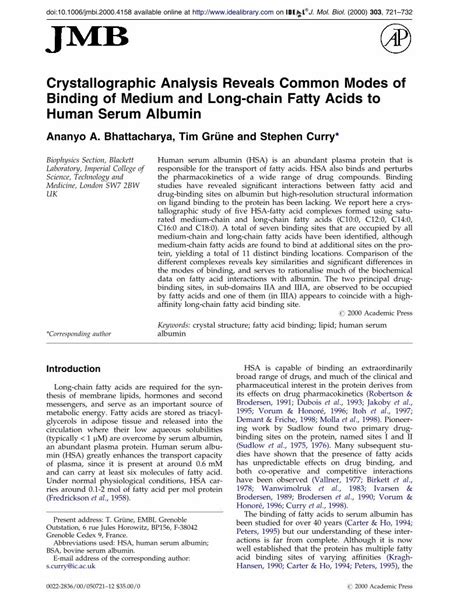 PDF Crystallographic Analysis Reveals Common Modes Of Binding Of