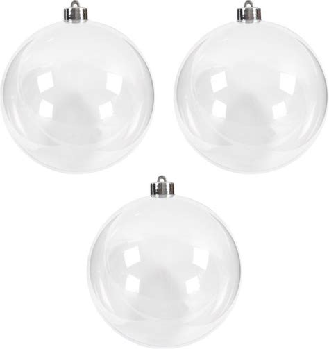 3x Transparante DIY Kerstballen 13 5 Cm Kerstversiering Decoratie