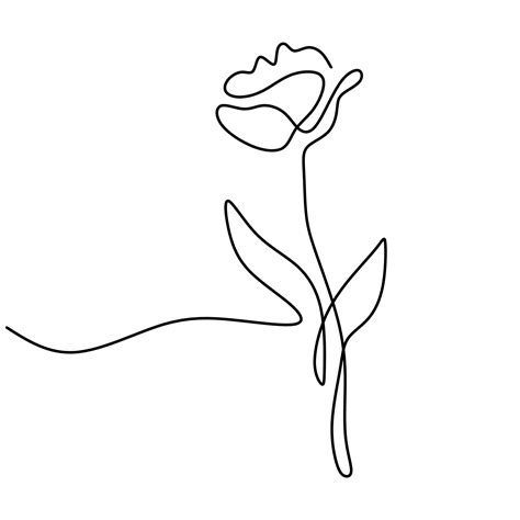 Fleur De Tulipe Un Dessin De Contour Minimaliste Art En Ligne Continue