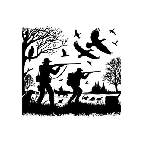 Vector De Chasse Illustration Vectorielle Des Silhouettes De Lhomme De