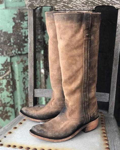 Liberty Black Womens Esther America Tan Distressed Tall Boot Lb 71111