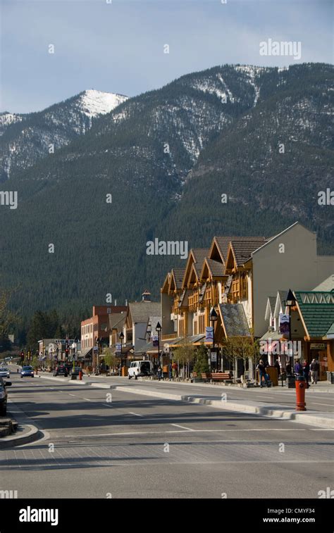 Banff Avenue Main Street Banff Alberta Canada Stock Photo Alamy