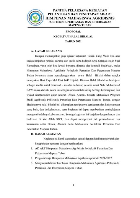 Proposal Halal Bihalal Himagri Pdf