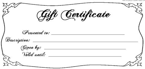 Fresh Black And White Gift Certificate Template Free Gift Certificate