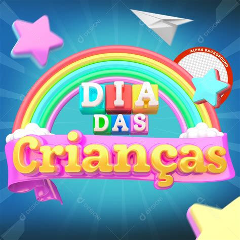 Dia Das Crianças Selo 3d Colorido Para Composição Psd Download Designi