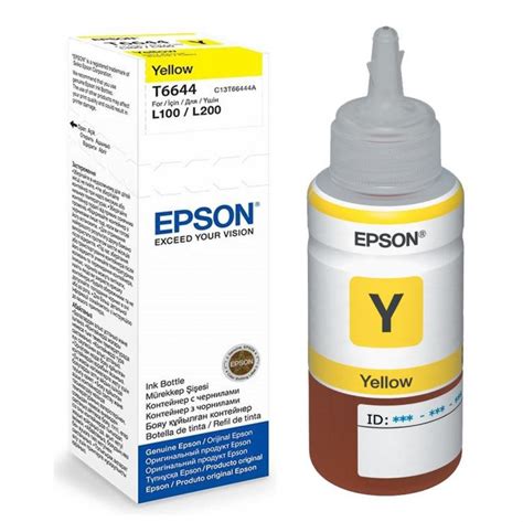 Epson Original Ink Yellow For L100 L200 70ml T6644 Jungle Lk