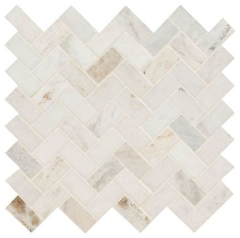 Arabescato Venato White 1163x1163 Honed Herringbone Marble Mosaic