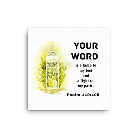 Psalm 119105 With Lamp Canvas Faith Quote Wall Hanging Word Of