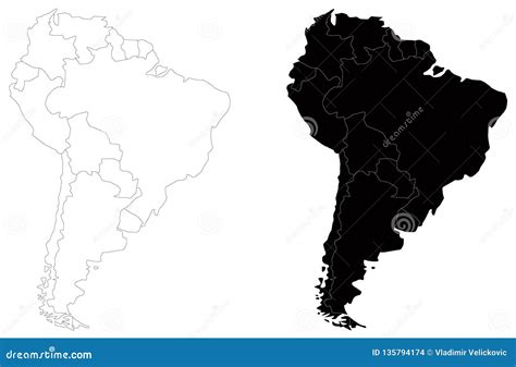 Mapa De Suramérica O De América Latina Continente En El Mundo