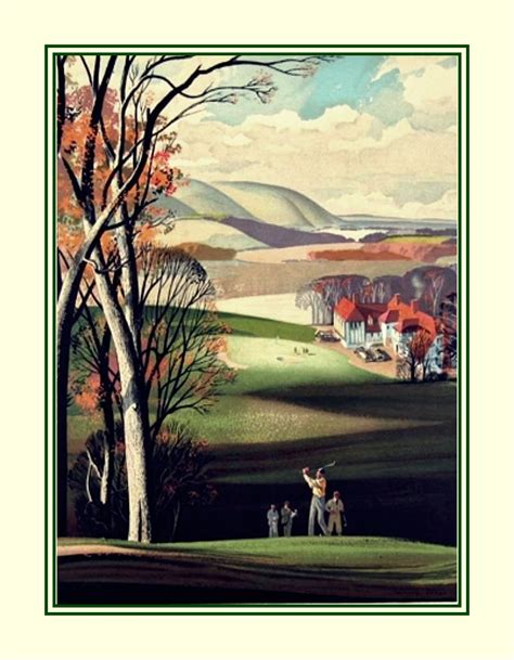 Golf Wall Art Print, Golf Course Illustration Poster, Husband Gift for ...