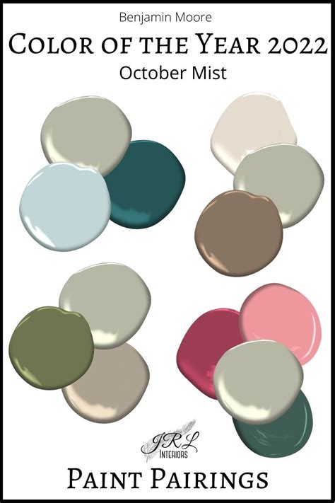 Paint Pairings For Benjamin Moore Color Of The Year 2022 October Mist Artofit