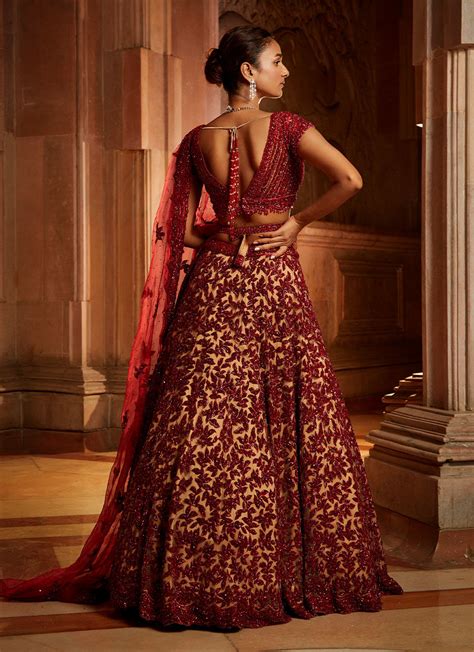 Deep Red Lehenga Choli Meraki