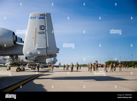 Us Air Force Airmen Perform A Foreign Object Debris Fod Walk On The