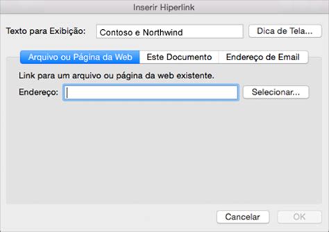 Criar ou editar uma hiperligação no Office para Mac Suporte da Microsoft