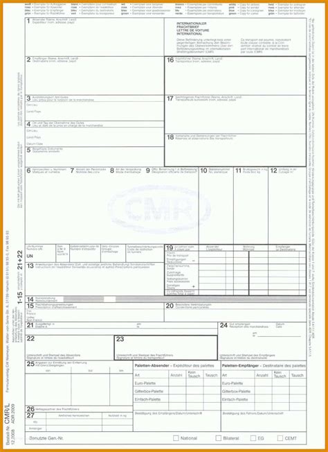 Beste Cmr Frachtbrief Condor Spedition Transport Logistik