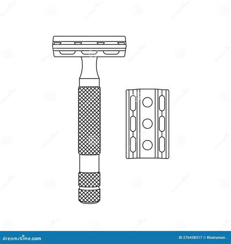 Disposable Razor Thin Line Icon Shaving Razor Vector Illustration