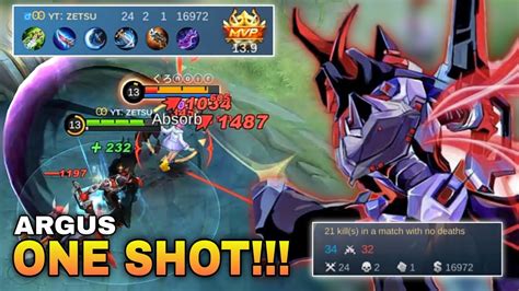 24 Kills Argus One Shot Build Top Global Argus Build Mobile Legends Youtube