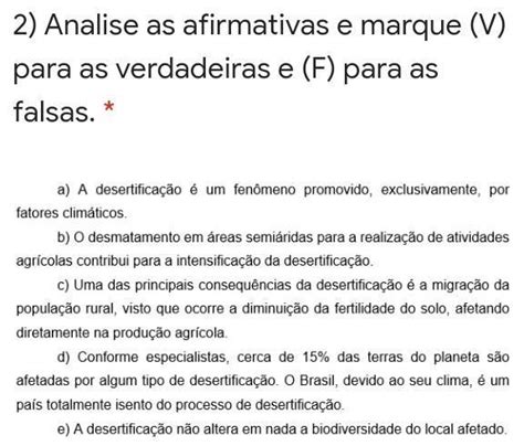 Analise As Afirmativas E Marque V Para As Verdadeiras E F Para As