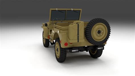 Full W Chassis Jeep Willys Mb Military Desert D Model Cgtrader