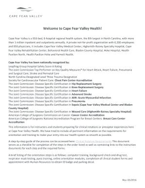 Fillable Online Welcome To Cape Fear Valley Health Fax Email Print