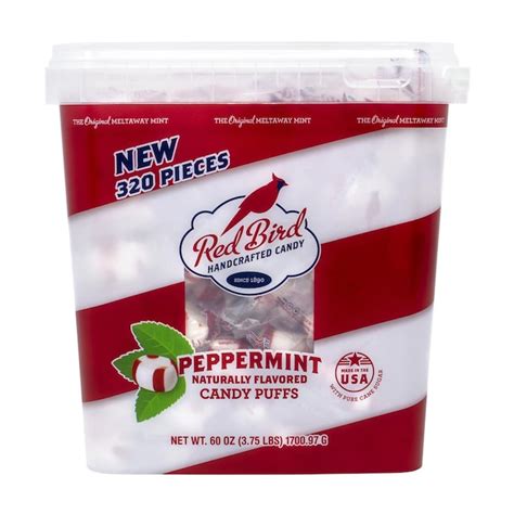 Red Bird Soft Peppermint Puff Tub 320 Pieces Naturally Flavored